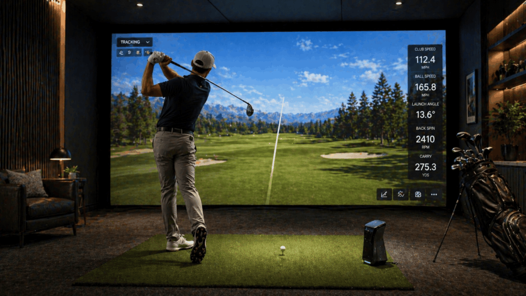 Modern golf studio with a simulator